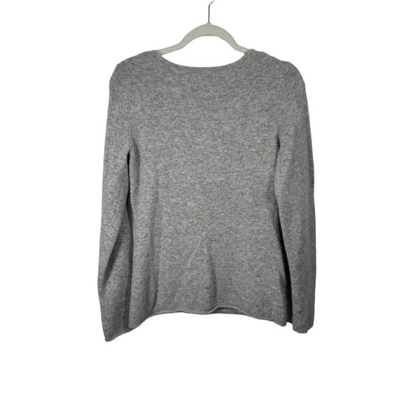 Marisa Christina Grey V-Neck Angora Rabbit Wool Blend Sweater Cozy Womens Small - Picture 5 of 5